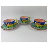 3 Gillian McAleer Cups & Saucers