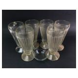 7 Ribbed Glass Drinkware Pieces