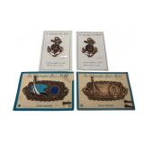 St. Christopher Bronze Boat Medals, Set of 4