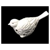 White Glazed Porcelain Pierced Bird Figurine