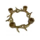 Gold Tone Cast Metal Interlocking Antler Candle Ho