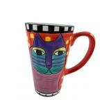Laurel Burch 1998 Tall Cat Ceramic Mug