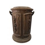 Syroco Style Faux Wood Floral Ice Bucket