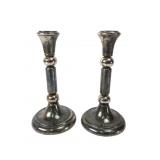 Pair of Silver-Plated Weighted Candlesticks