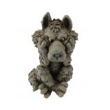 Cast Resin Wolf Figurine, Hear No Evil