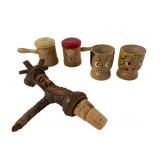 Japanese Wooden Chef Shakers & Hand-Carved Items
