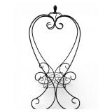 Folding Wrought Iron Heart-Shaped Plant Stand