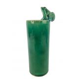 Vintage Green Glazed Ceramic Frog Bud Vase
