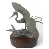 Burgues Great White Heron Pewter Sculpture