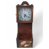 Hand-Painted Wooden Wall Clock and Letter Rack
