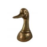 Vintage Solid Brass Mallard Duck Head Bookend