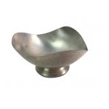 Pewter Footed Bowl with Scalloped Rim