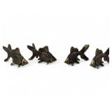 Brass Goldfish Miniature Figurines, Set of 4
