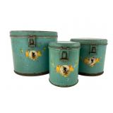 Art Deco Style Silhouette Metal Nesting Canisters