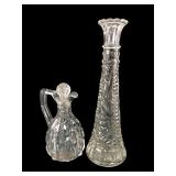 Pressed Glass Bud Vase and Cruet Set