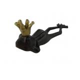 Cast Iron Frog Prince Figurine with Gold Crown