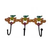 Cast Iron Bird Themed Three-Hook Wall Rack