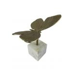 Brass Butterfly Sculpture with Marble Base