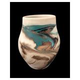 Nemadji Pottery Swirl Earthenware Vase