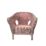 Miniature Pink Painted Wicker Armchair