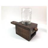 Vintage Ball Mason Jar Wooden Nut Dispenser