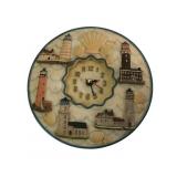 Nautical Lighthouse and Seashell Motif Wall Clock