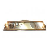 Antique Style Giltwood Triptych Overmantel Mirror