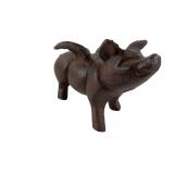 Large Cast Iron Flying Pig Figurine