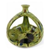 Mid-Century Drip Glaze Ceramic Hanging Ashtray