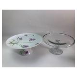 Japanese Porcelain and Pressed Glass Cake Stands