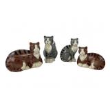 Otagiri cat creamer, sugar bowl & S&P shakers