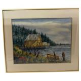 Signed Watercolor Landscape Painting