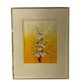 P. Chan Framed Oil Painting on Fabric, Bird