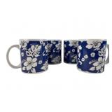 ABC Stores Floral Blue Hawai'i Ceramic Mugs, Pr.