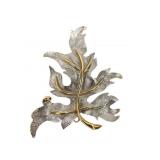 Judy Lee Two-Tone Textured Leaf Brooch