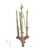 Neoclassical Style Brass and Wood Table Lamp