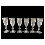 Set of 6 Cut Crystal Sherry Glasses