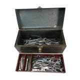 Dunlap Metal Tool Box with Assorted Wrenches