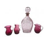 Wheaton Glass Courageous Decanter and Pitcher Set