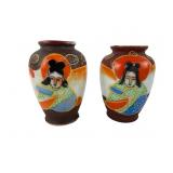 Japanese Moriage Porcelain Miniature Vases, Pr.