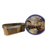 Seasons Danish Butter Cookie Tin and Berry Basket