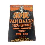 Monsters of Rock 1984 AC/DC Van Halen Metal Sign