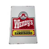 Wendy's Old Fashioned Hamburgers Metal Sign