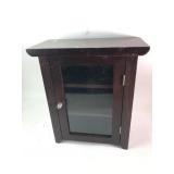 Dark Stained Wood Wall-Mount Display Cabinet