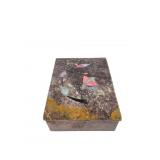 Soapstone Trinket Box with Floral Inlay