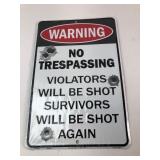 HangTime No Trespassing Metal Warning Sign