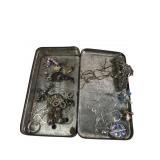 Vintage Dickensian Memories Tin and Jewelry Lot