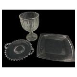 Assorted Pressed Glass Tableware, Set of 3