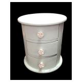 Mint Green Round Three-Drawer Nightstand