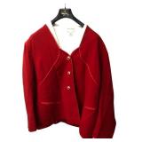 Lilli Ann Red Wool Jacket and Embroidered Blouse
